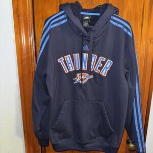 Stitched Oklahoma City Thunder NBA Basketball Adidas Sports Hoodie Medium